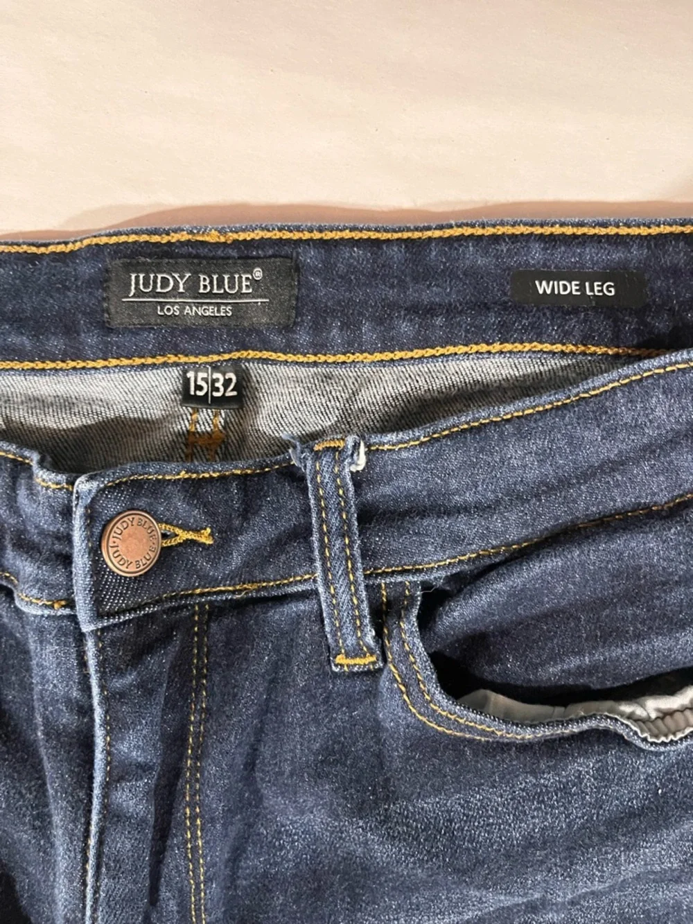 Judy Blue Dark Wash Wide Leg Cropped Jeans 15/32 - Picture 9 of 12
